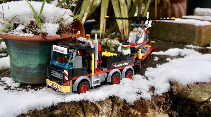 LEGO City Heavy Cargo Transport 60183 truck on a narrow path