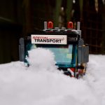 LEGO City Heavy Cargo Transport 60183 truck in heavy snow