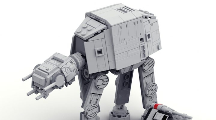 Nanofigure-scaled AT-AT LEGO MOC v4.0