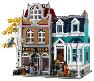 LEGO Creator Bookshop front angle 2 minifigure scene