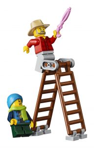 LEGO Creator Bookshop Minifigures Working on Ladder