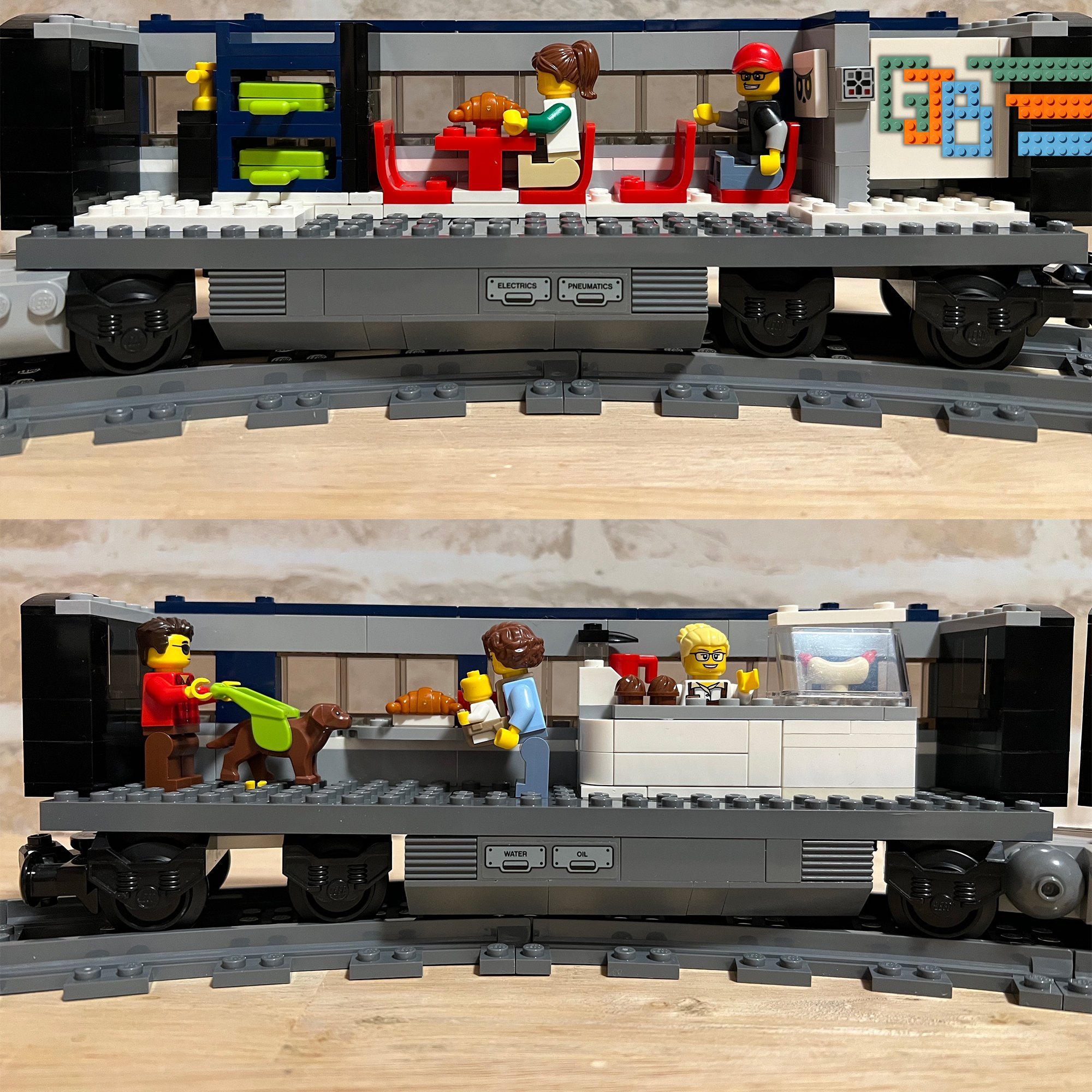 LEGO City Train 60197 mods: Engine, Passenger and buffet cars 